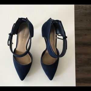 Saks Fifth Ave heels blue suede heel